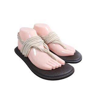 Sanuk Yoga Sling Sandals Women's Size 8 Tan Fabric